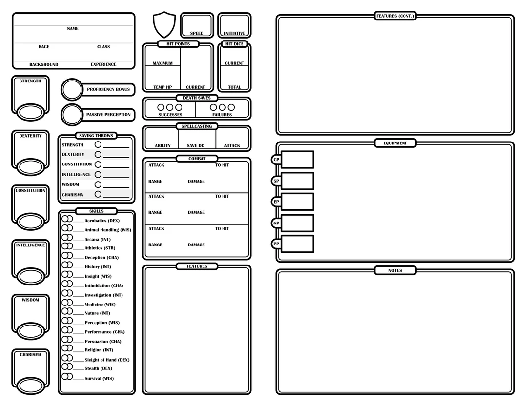 Dnd 5E Character Sheet Compact Half Sheet Etsy Dnd 5E Character Sheet Compact Half Sheet Etsy