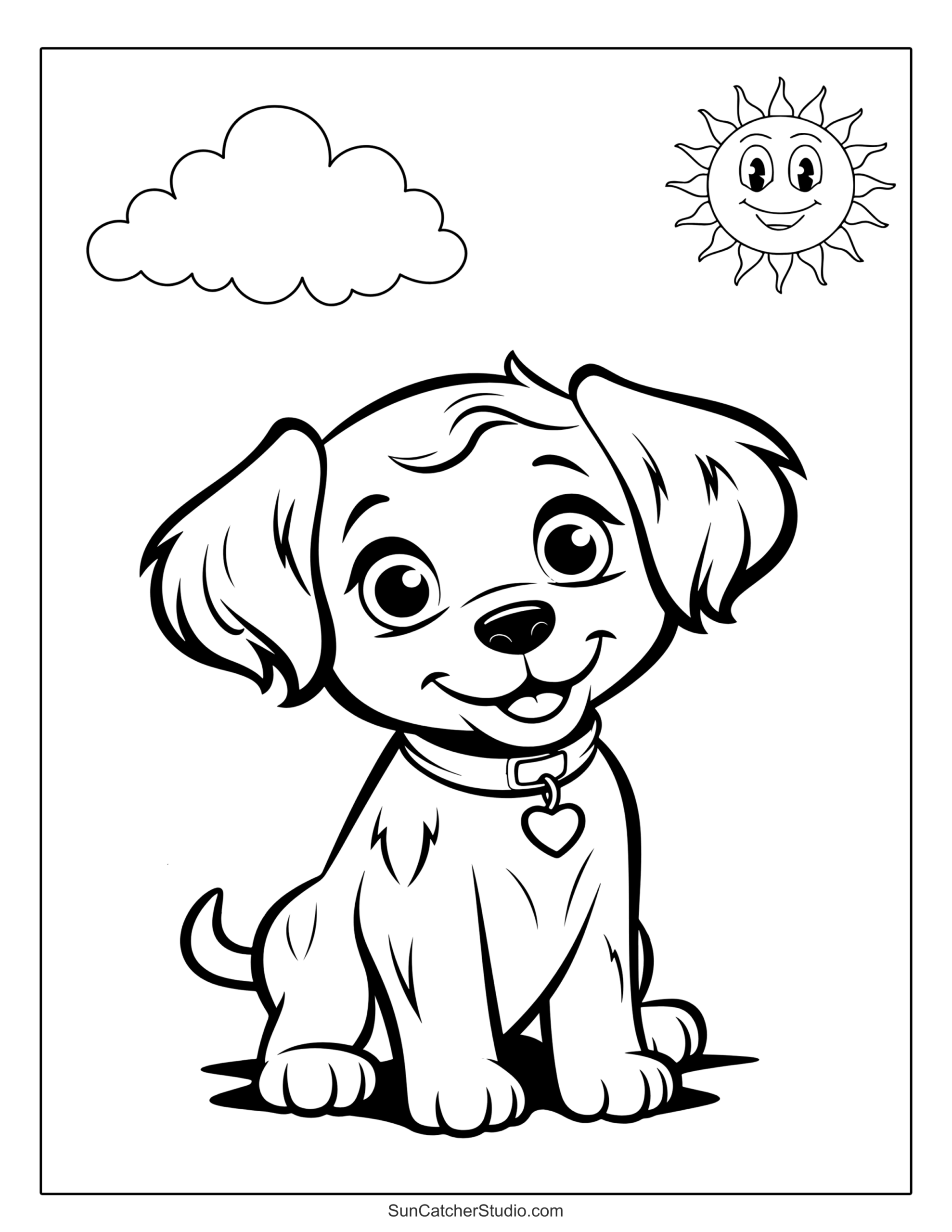 Dog And Puppy Coloring Pages And Coloring Sheets Free Printables Lettering SVG Files Tools Apps