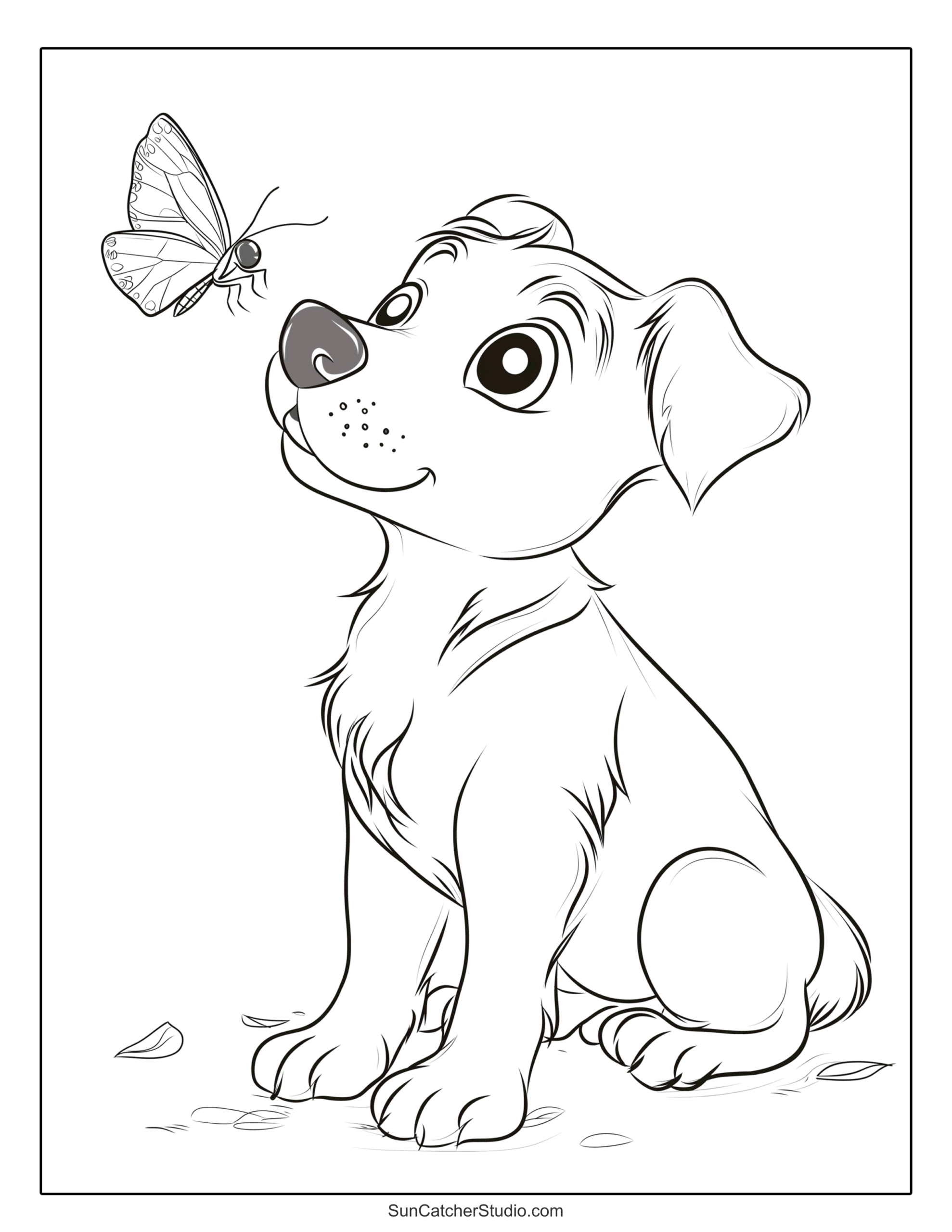 Dog And Puppy Coloring Pages And Coloring Sheets Free Printables Lettering SVG Files Tools Apps