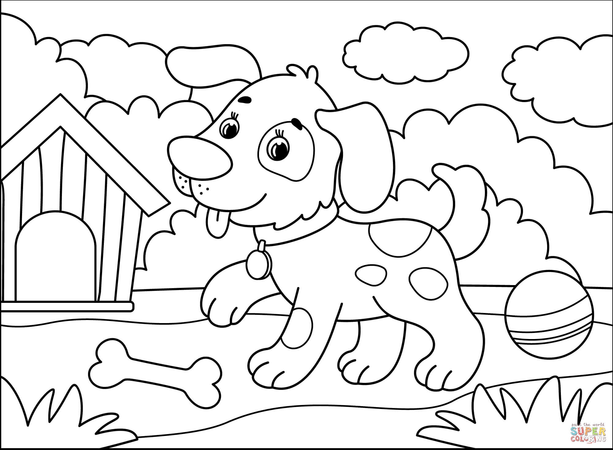 Dog Coloring Page Free Printable