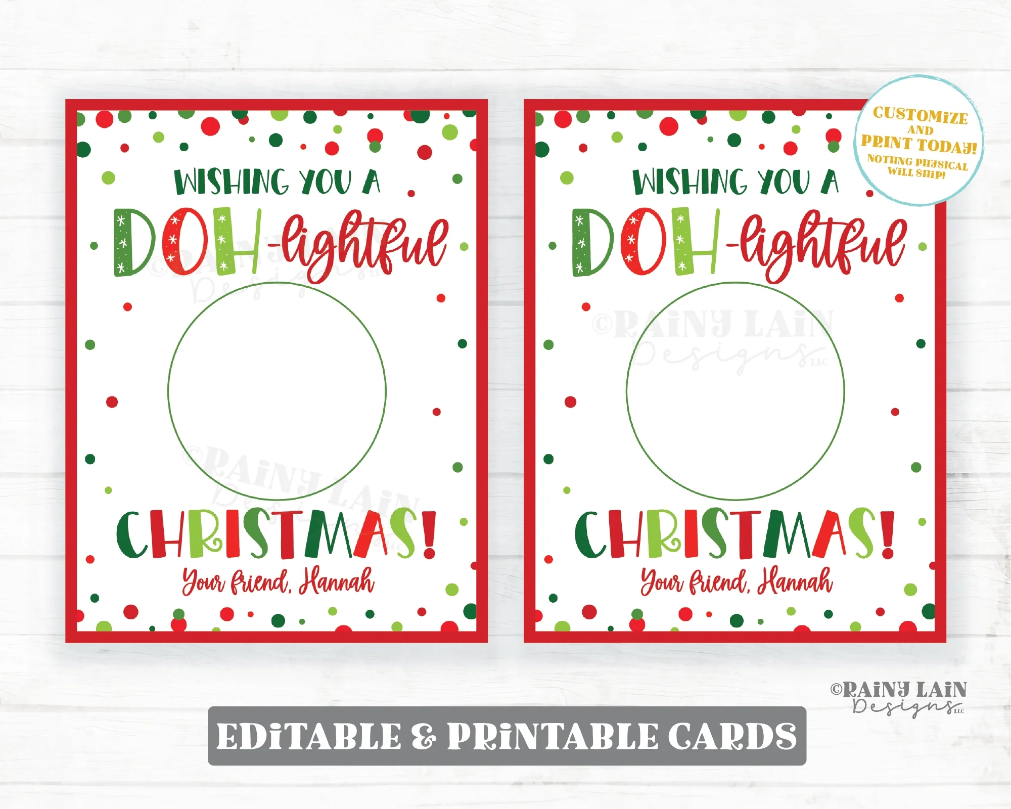 Doh lightful Christmas Card Play Dough Gift Tag Holiday Playdough From Rainy Lain Designs LLC