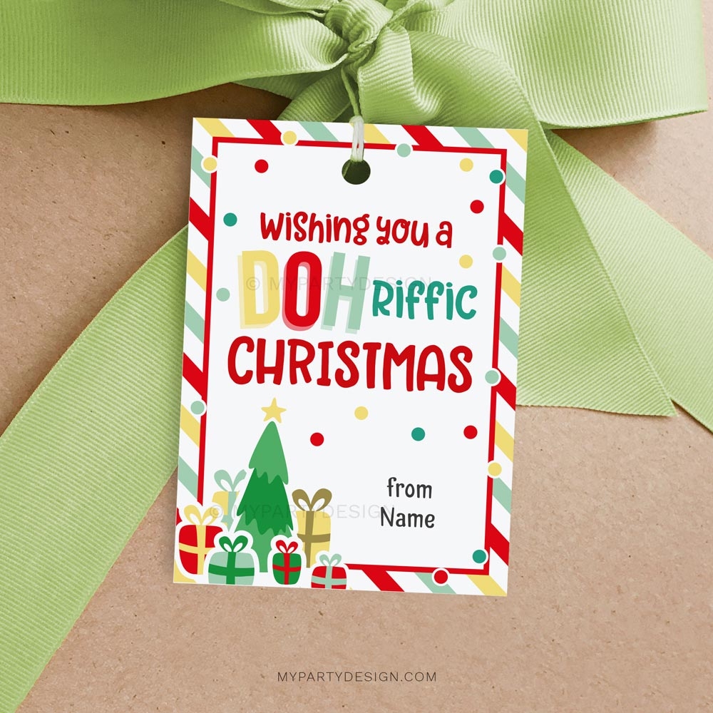 DOHriffic Christmas Play Dough Tags Printable PDF My Party Design