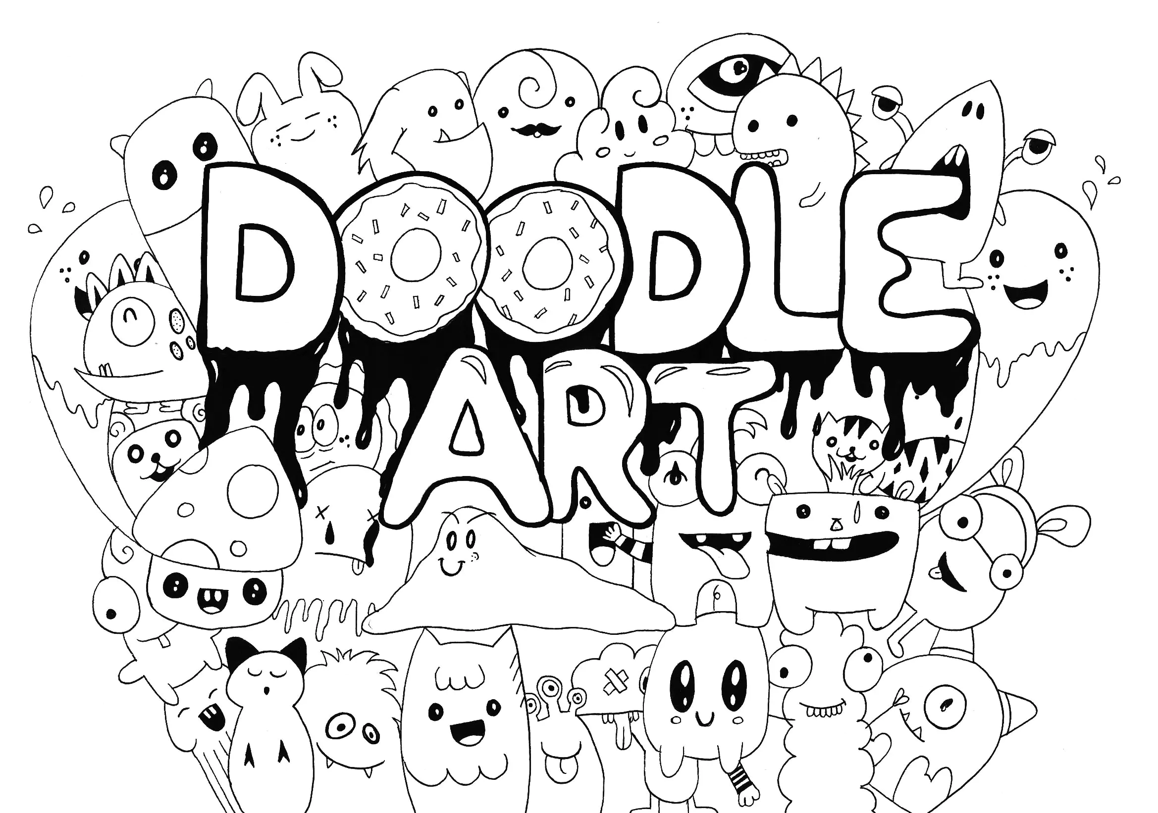 Doodle Art To Color For Kids Doodle Art Coloring Pages For Kids