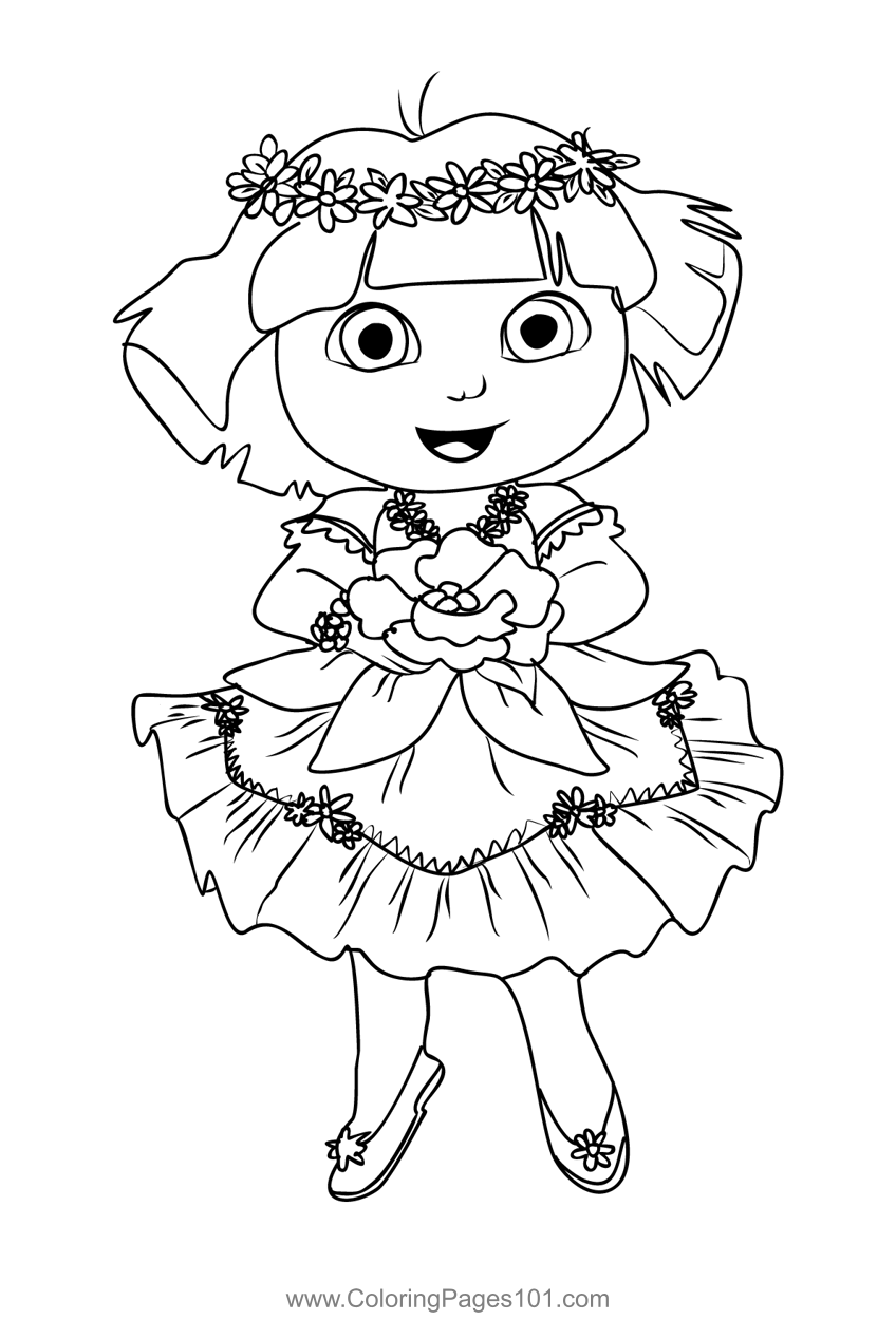 Dora The Explorer 1 Coloring Page For Kids Free Dora The Explorer Printable Coloring Pages Online For Kids ColoringPages101 Coloring Pages For Kids