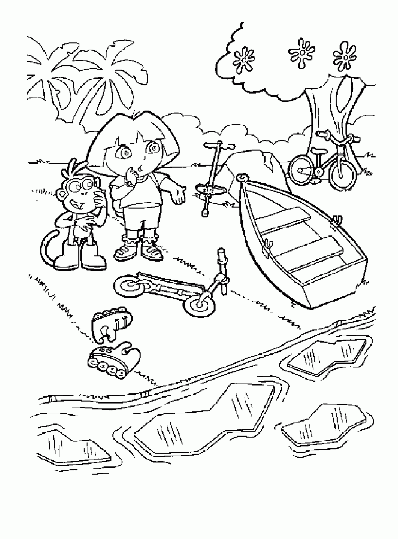 Dora The Explorer Coloring Page To Print Dora The Explorer Coloring Pages