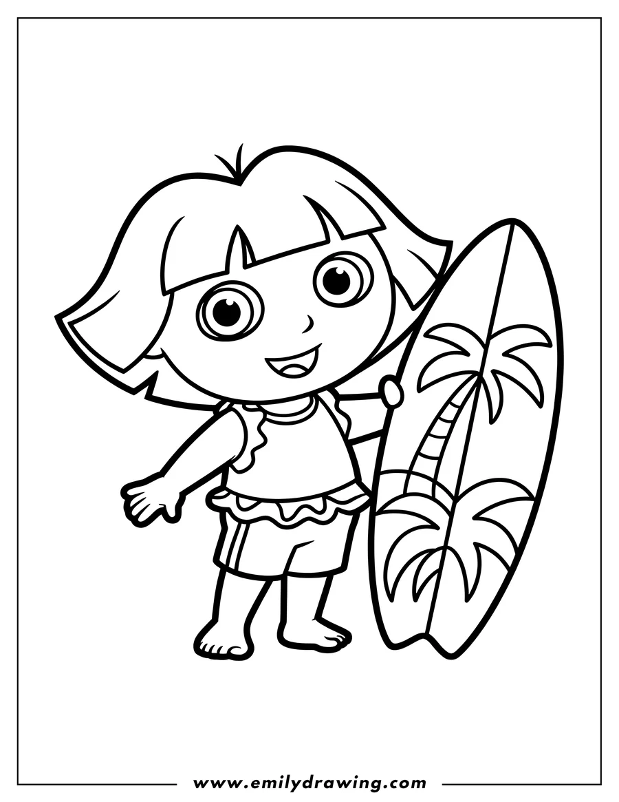 Dora The Explorer Coloring Pages Emily Drawing