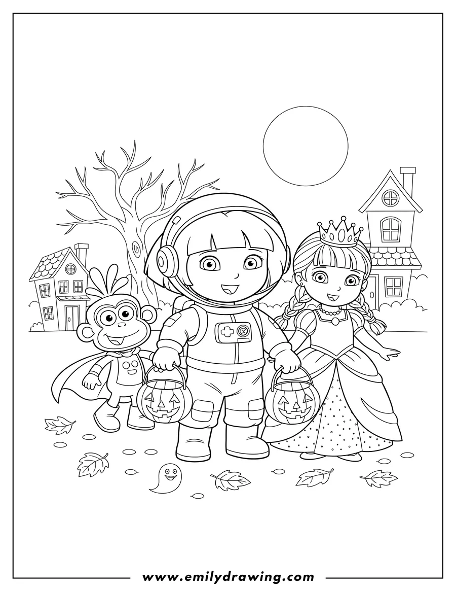 Dora The Explorer Coloring Pages Emily Drawing