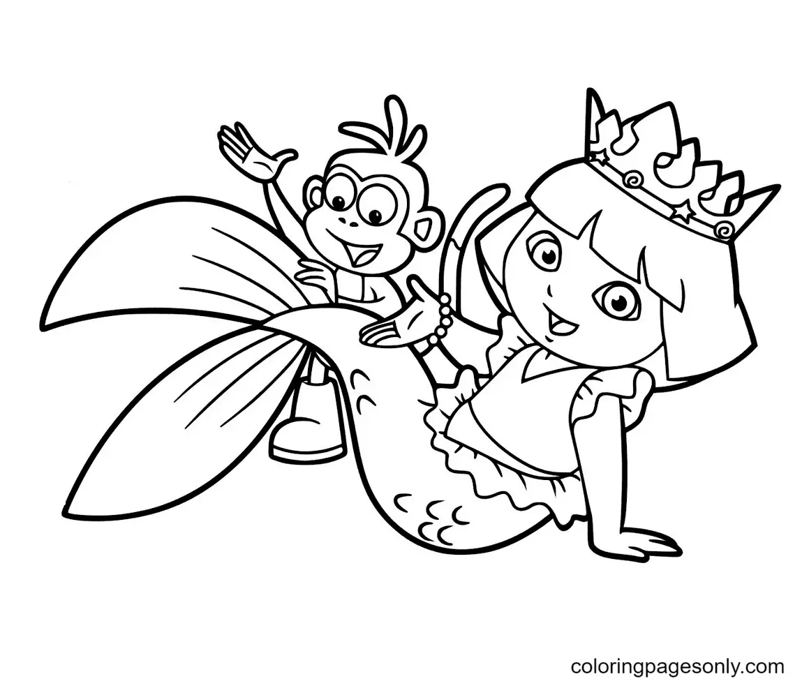 Dora The Explorer Coloring Pages To Print Free Printable Coloring Pages