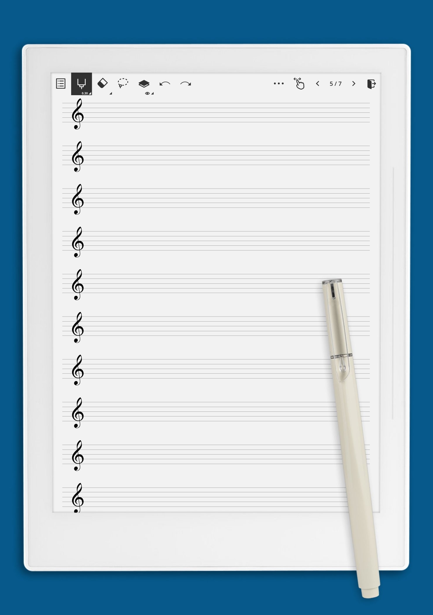 Download Treble Clef Staff Paper Printable Blank Music Sheet Template