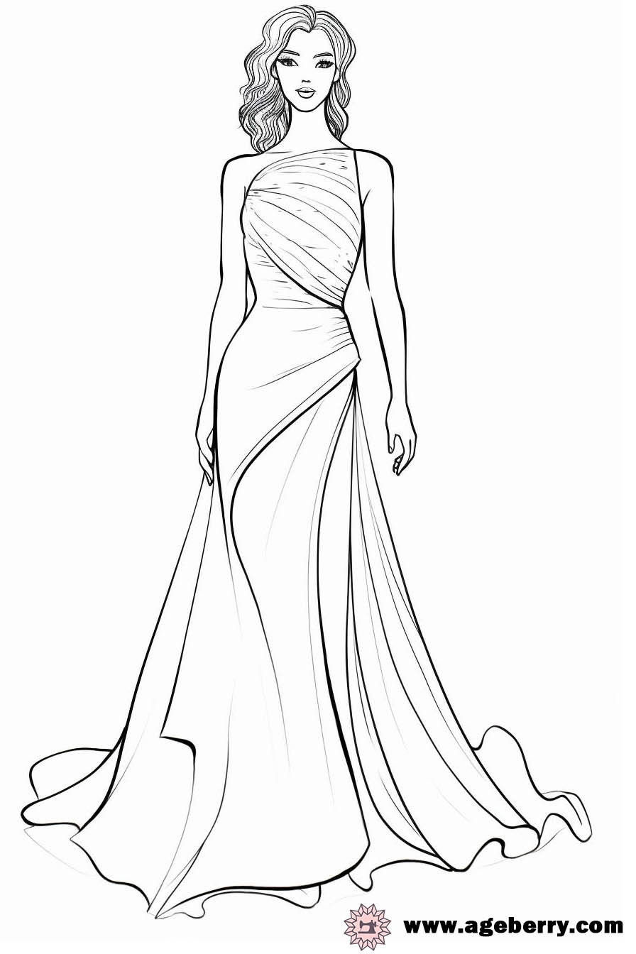 Dress Coloring Pages Connecting The Dots Between Coloring Fashion And Sewing