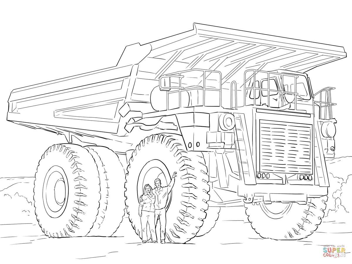 Dump Truck Coloring Page Free Printable
