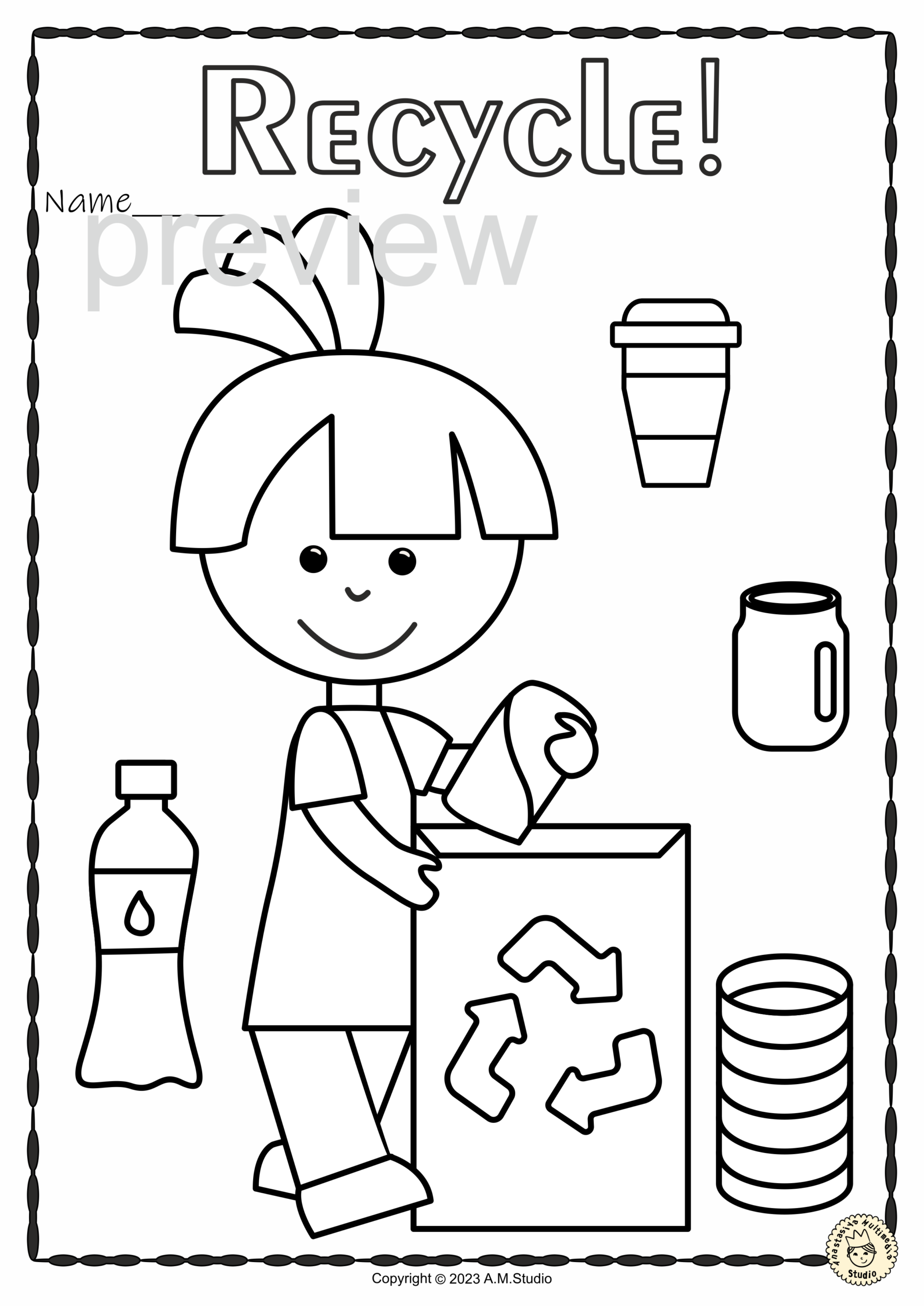 Earth Day Printable Coloring Pages For Kids