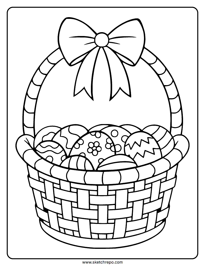 Easter Basket Coloring Page Sketch Repo