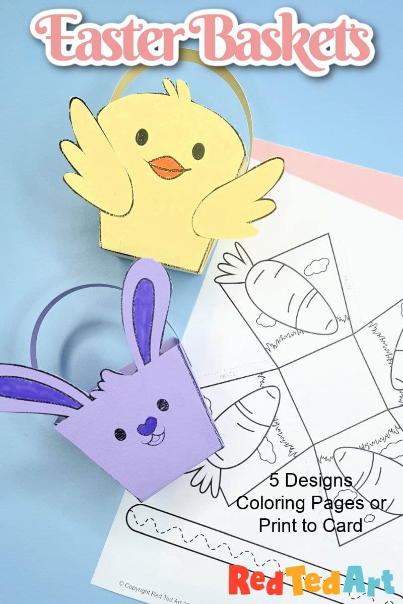Easter Basket Template with Free Printable Red Ted Art