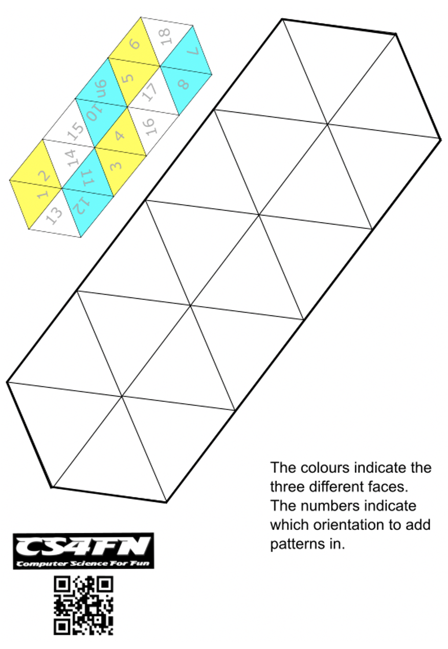 Easter Hexaflexagon Colour in Printable Paper Puzzle find The Rabbit Teaching London Computing A RESOURCE HUB From CAS LONDON CS4FN