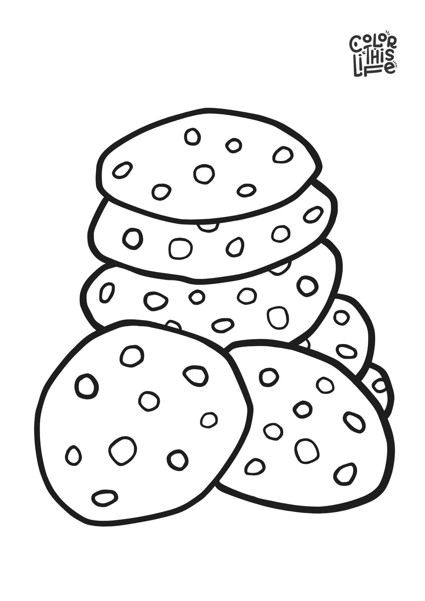 Easy Chocolate Chip Cookies Coloring Page Color This Life Easy Chocolate Chip Cookies Coloring Page Color This Life