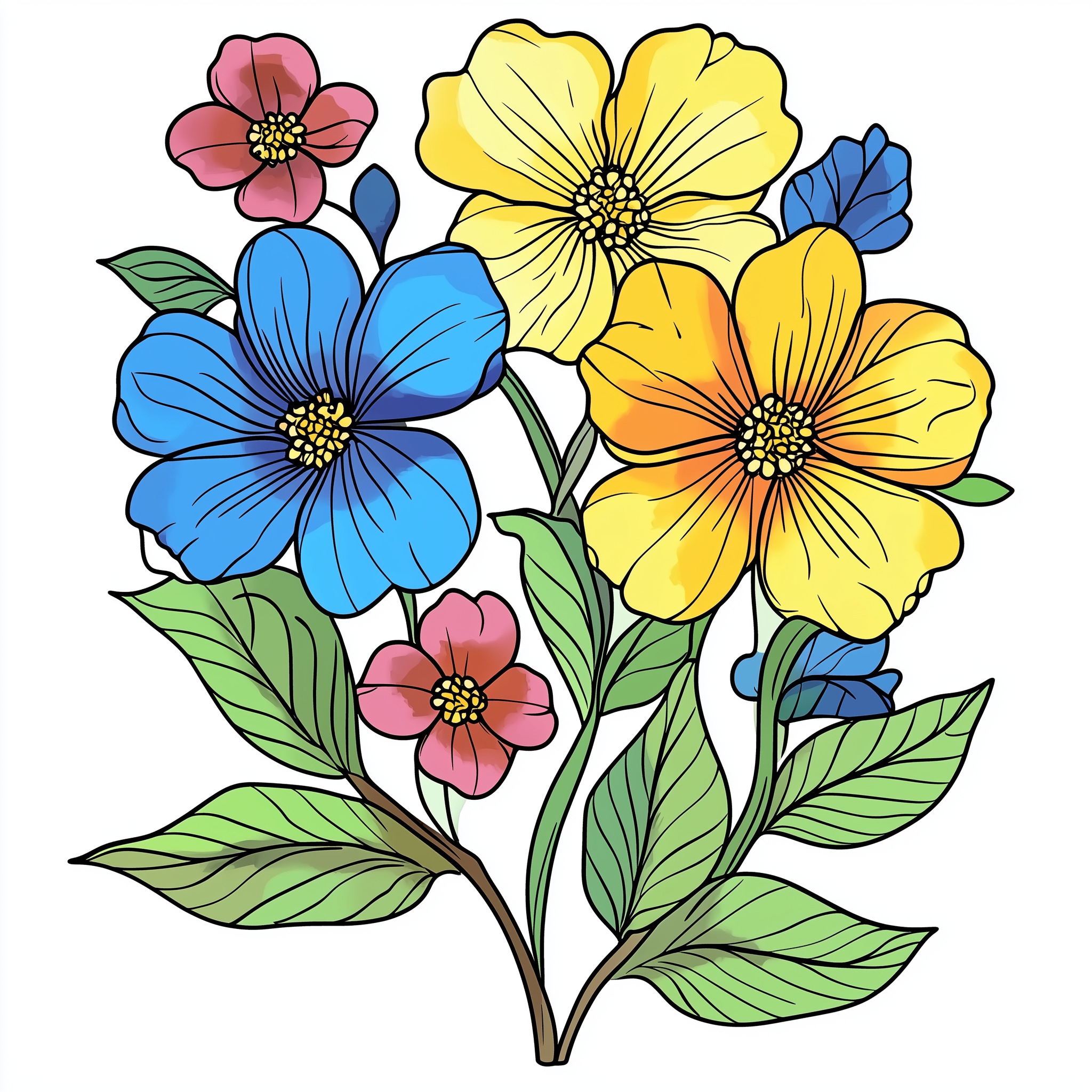 Easy Printable Flower Coloring Pages Coloring Pages Mimi Panda