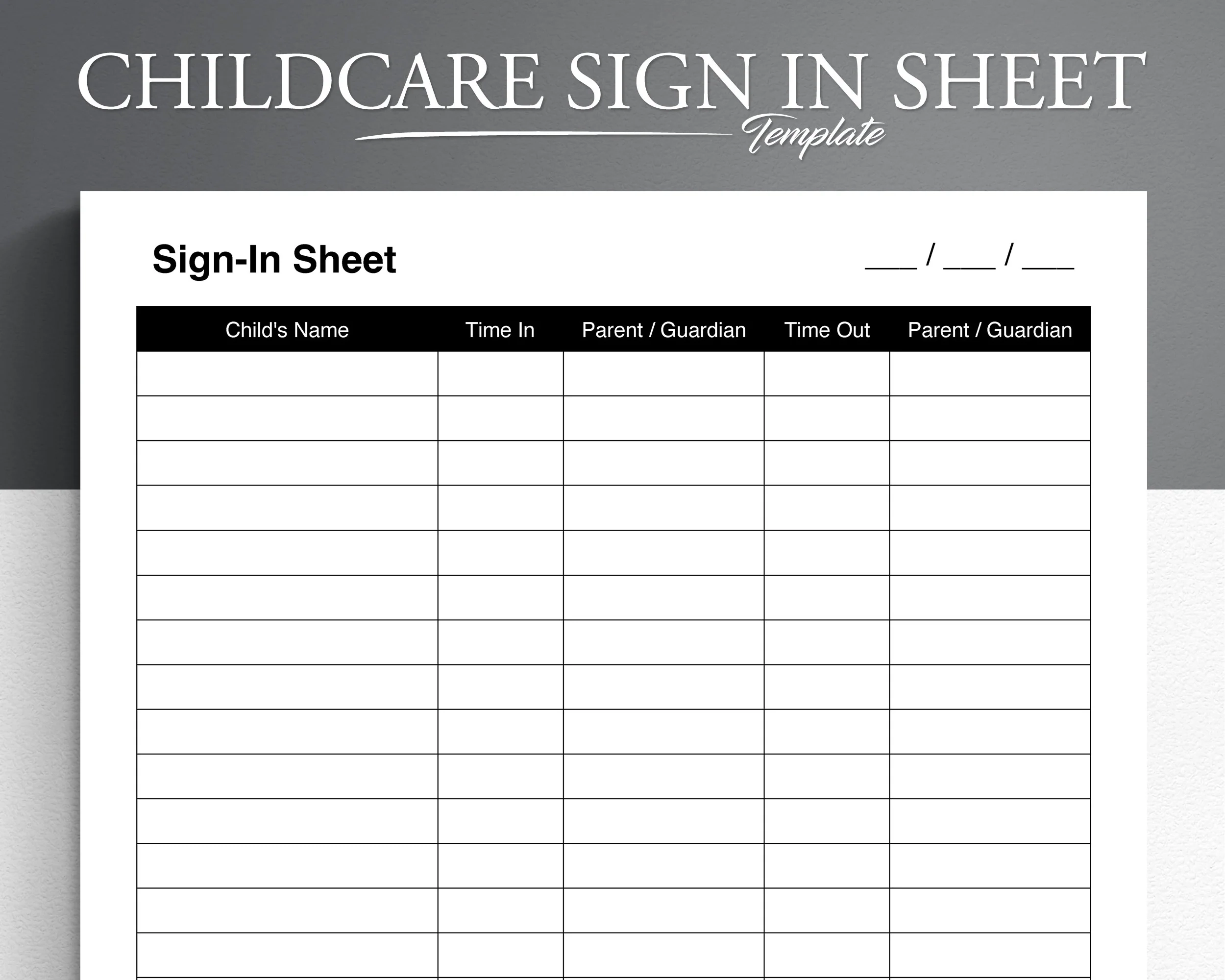 Editable Childcare Sign In Sheet Daycare Sign In Nursery Sign In Parent Drop Off Daycare Check In Etsy