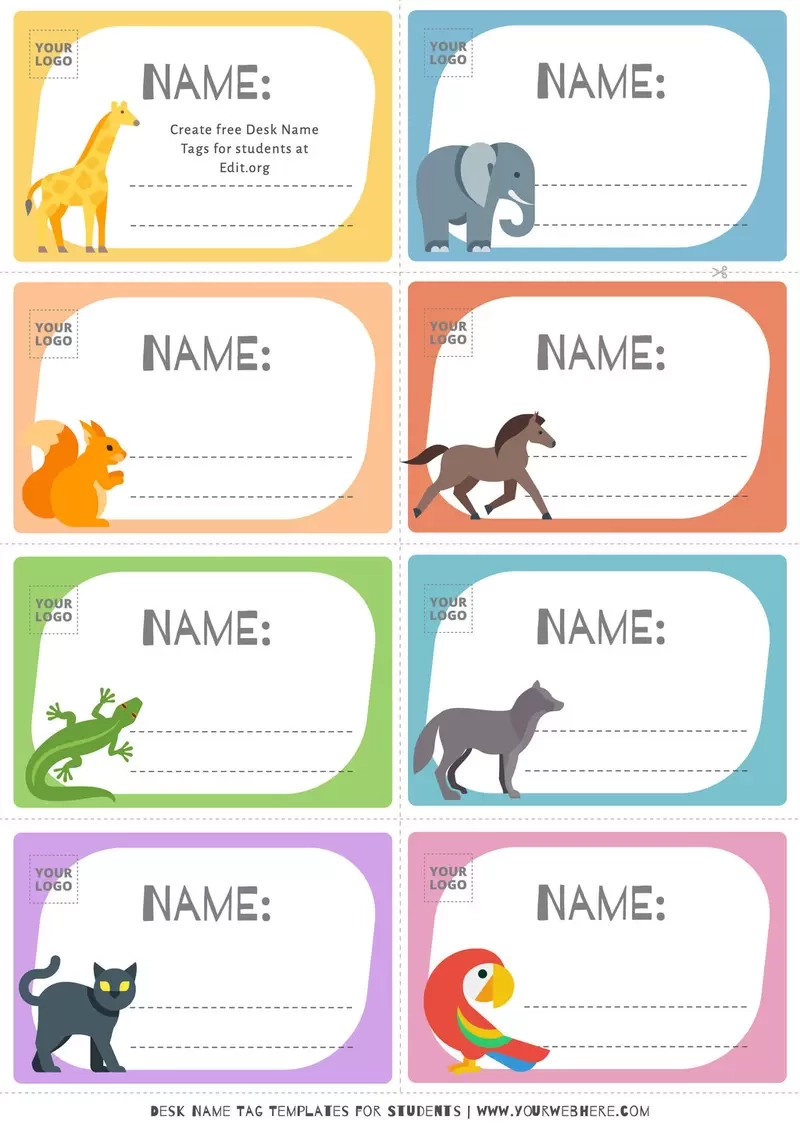 Editable Desk Name Tags For Students