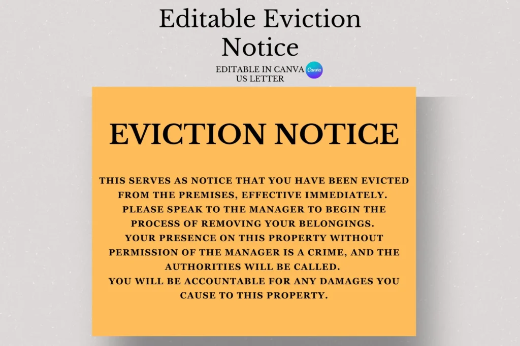 Printable Eviction Notices Letter - Printable We Love Printables
