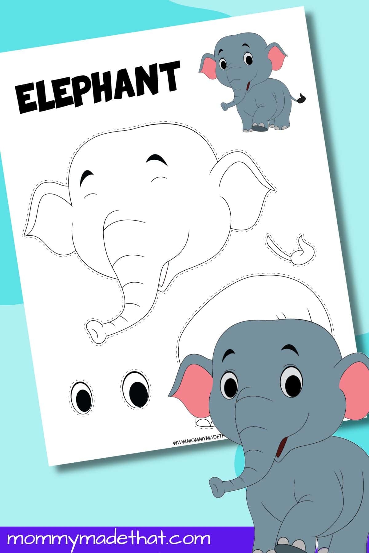 Elephant Craft Template Cut Paste Craft 