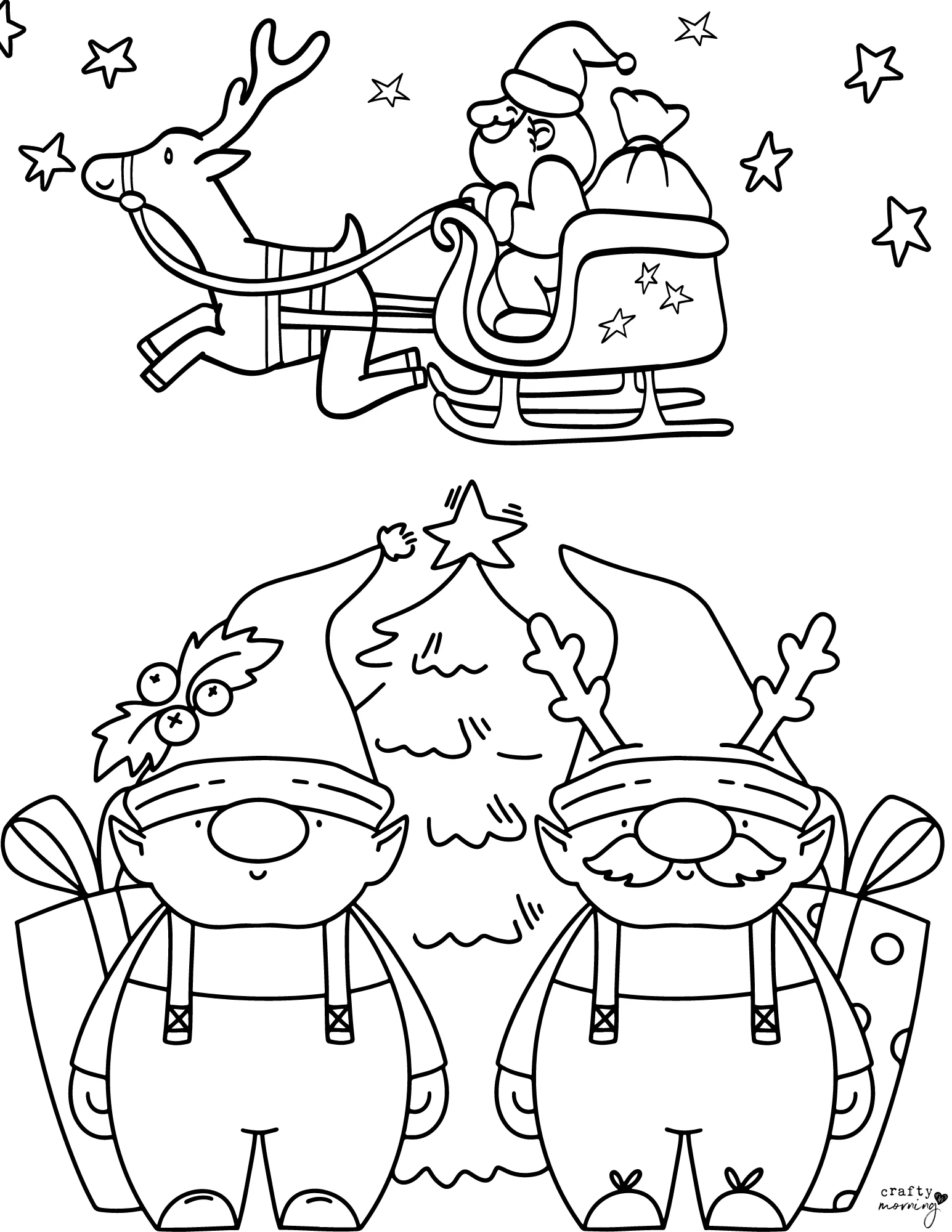 Elf Coloring Pages To Print Crafty Morning