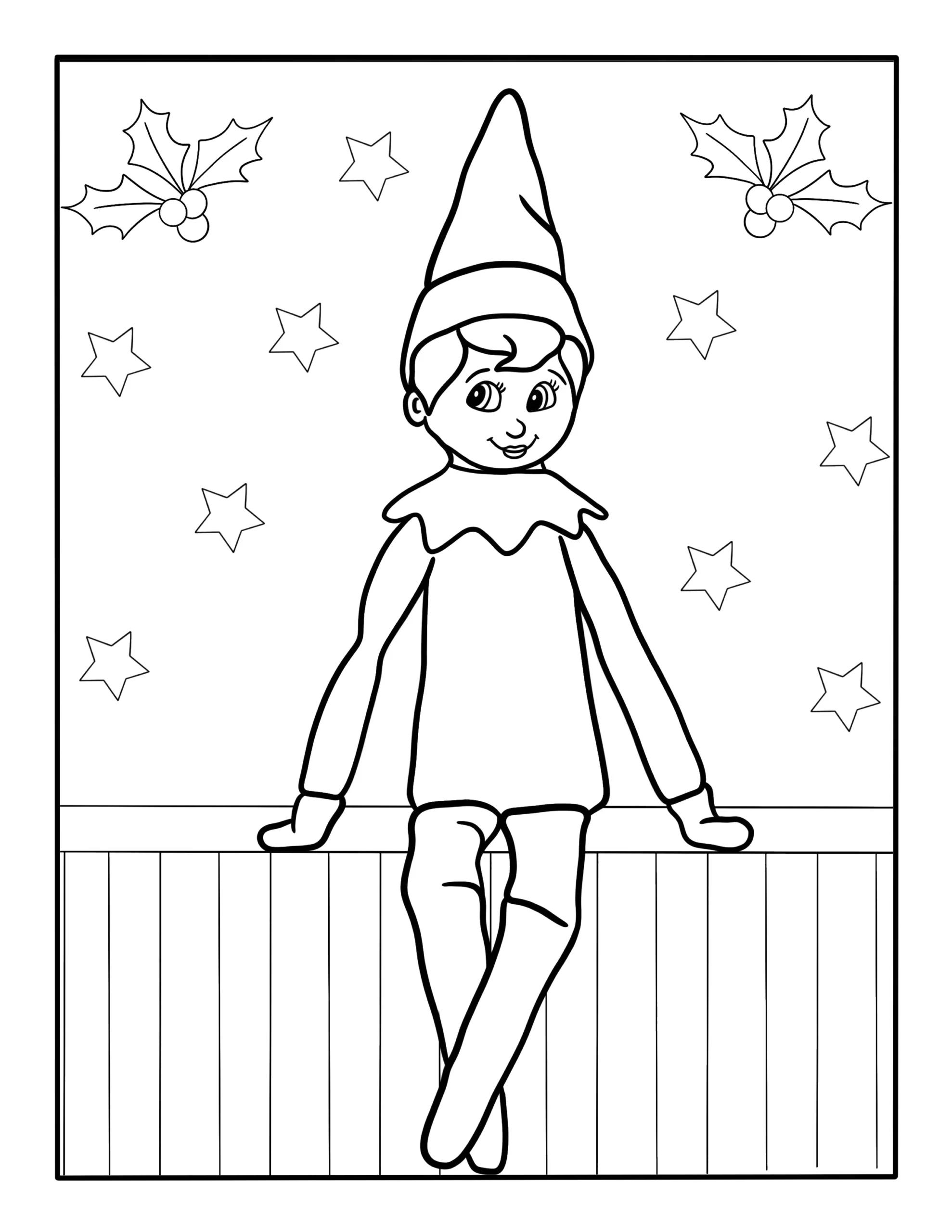 Elf On The Shelf Coloring Page Kimmi The Clown