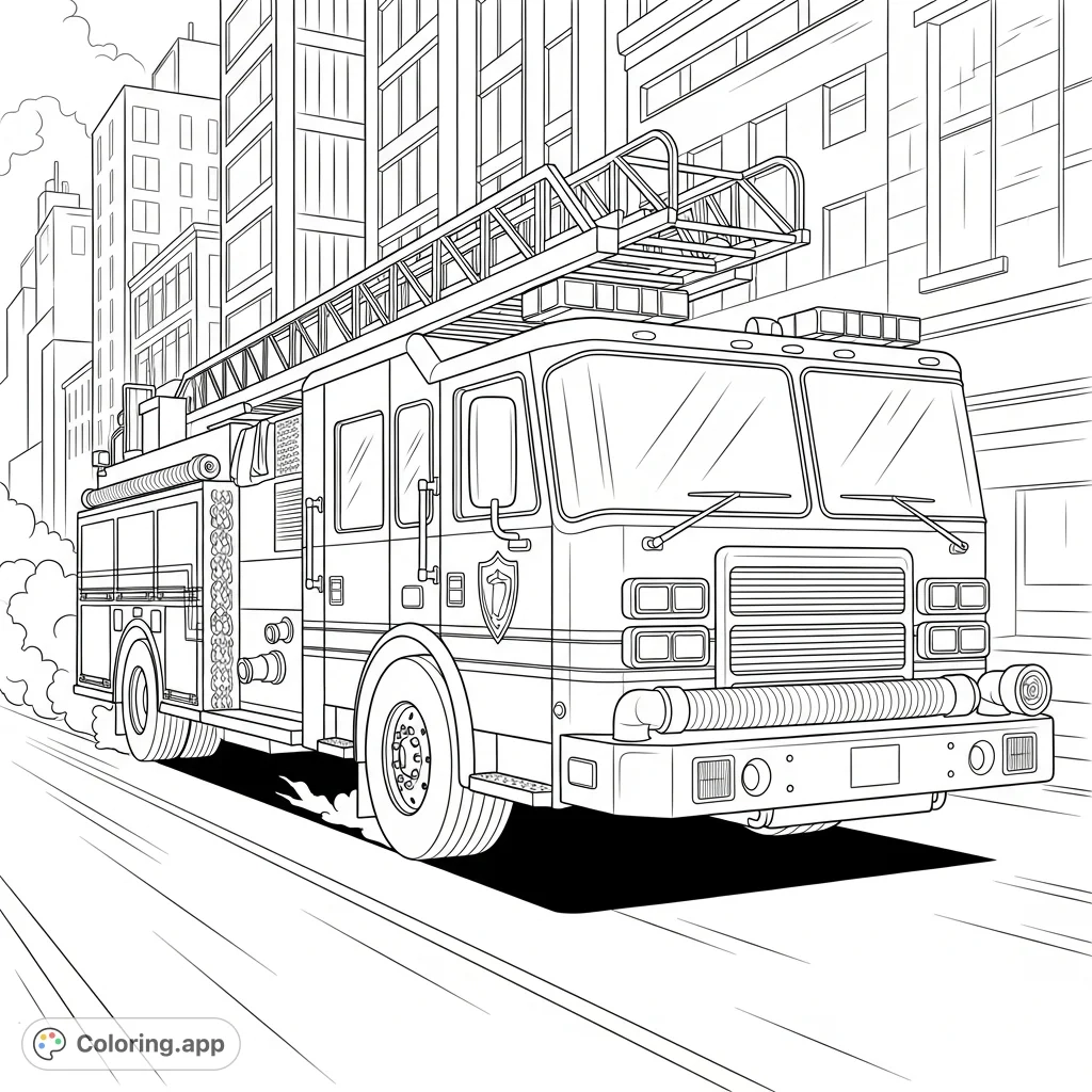 Emergency Fire Truck Response Coloring app