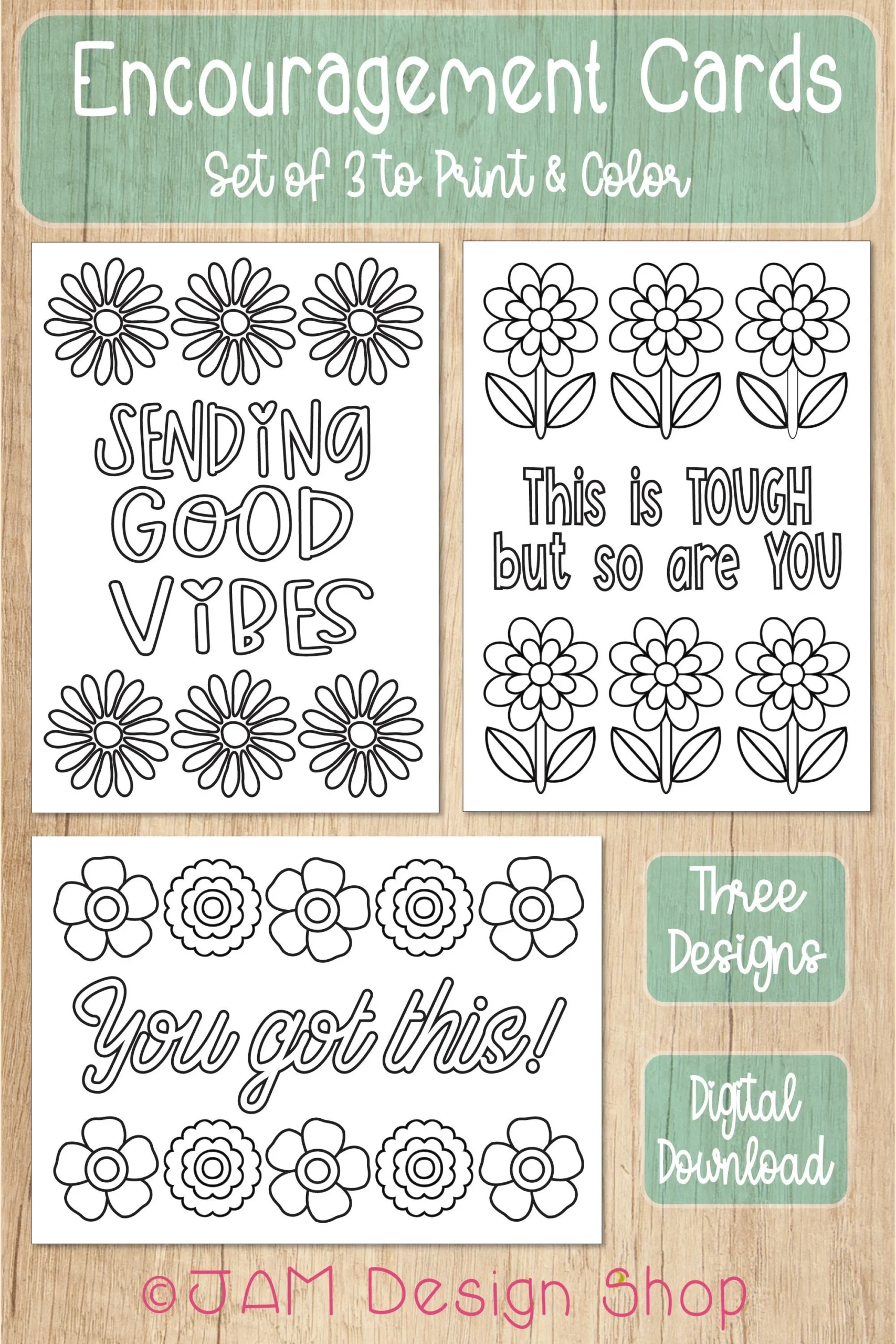 Encouragement Cards Encouragement Gift Motivational Quotes Coloring Cards Printable Cards Thinking Of You Card Greeting Card Set Etsy