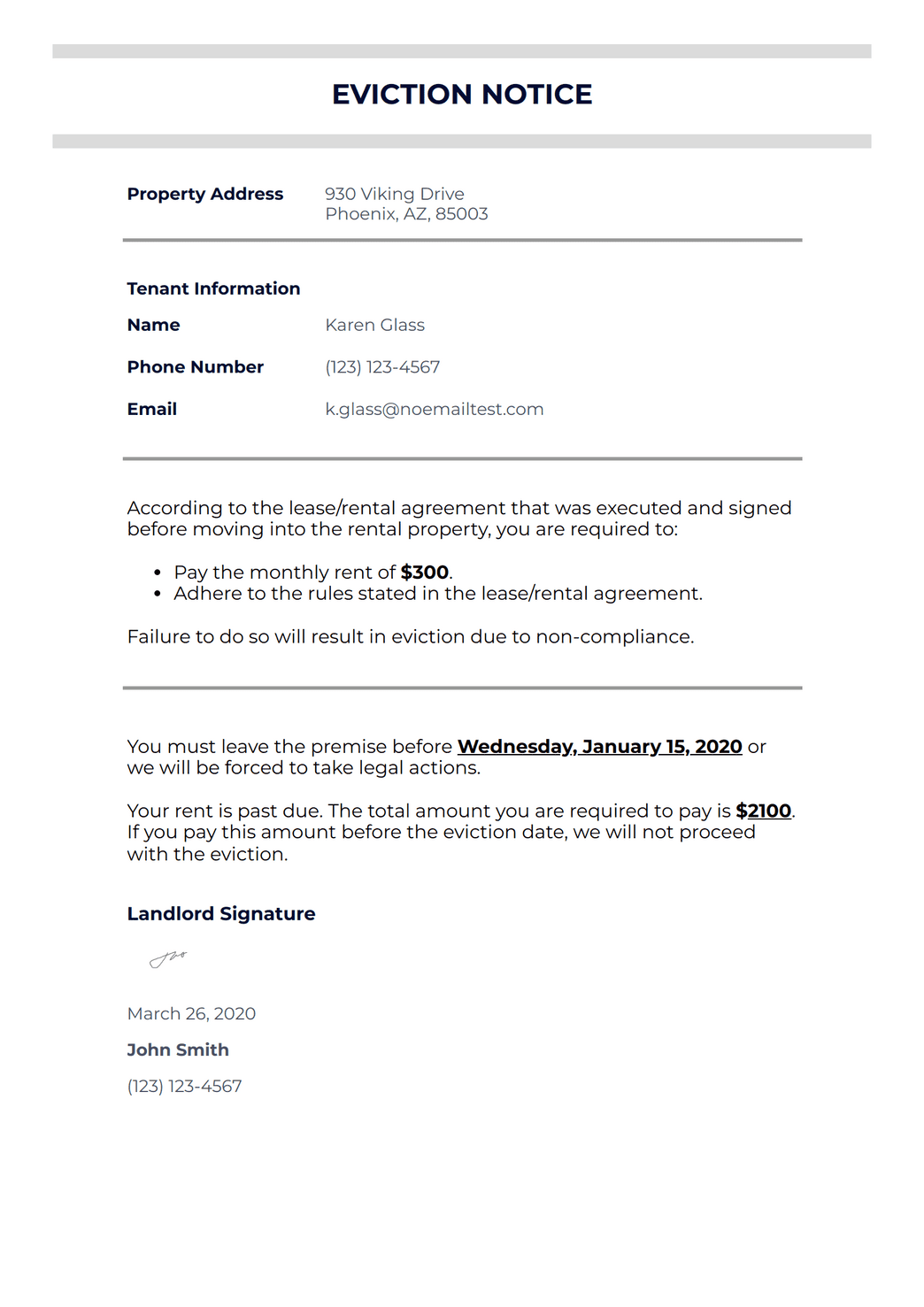 Eviction Notice Template PDF Templates Jotform