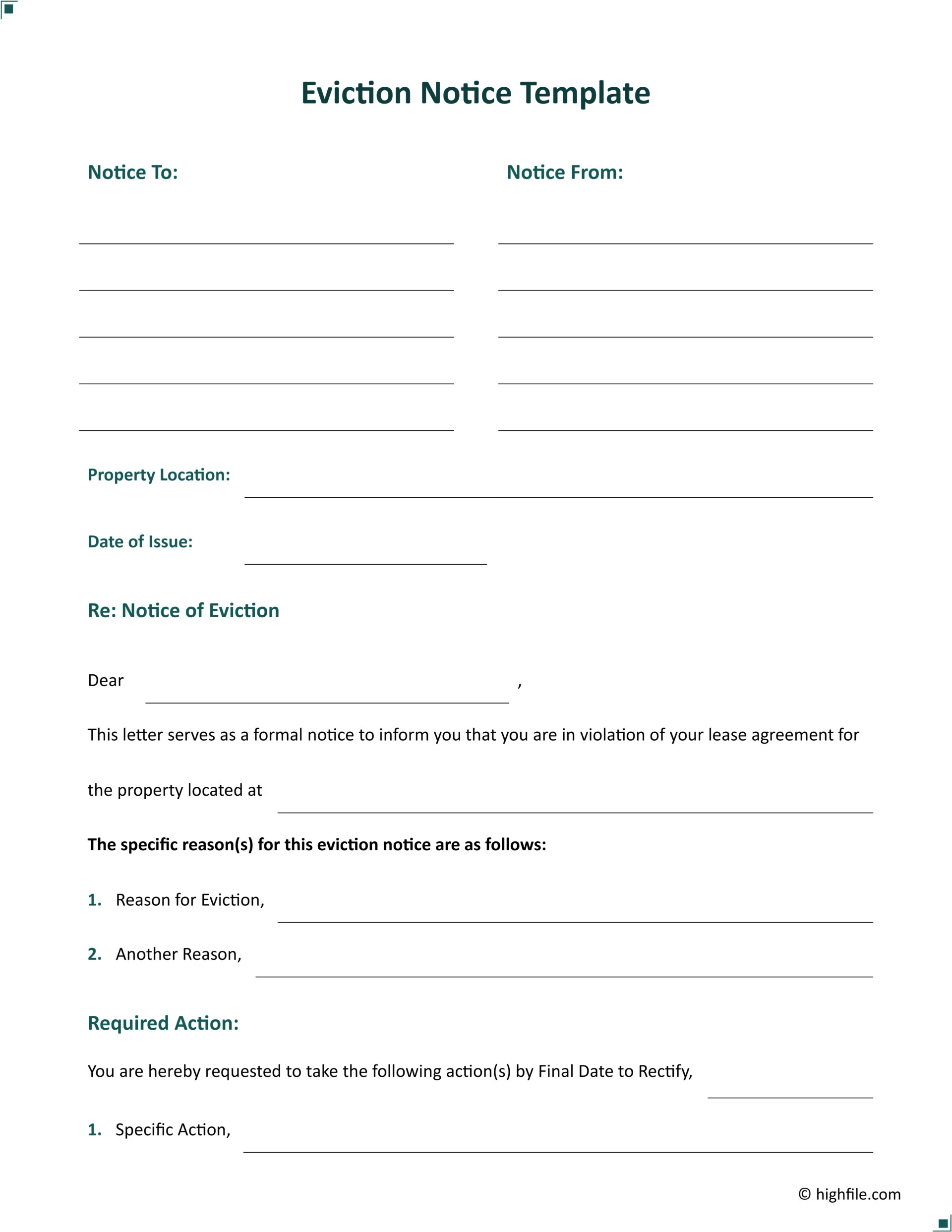 Eviction Notice Template Word Google Docs Highfile