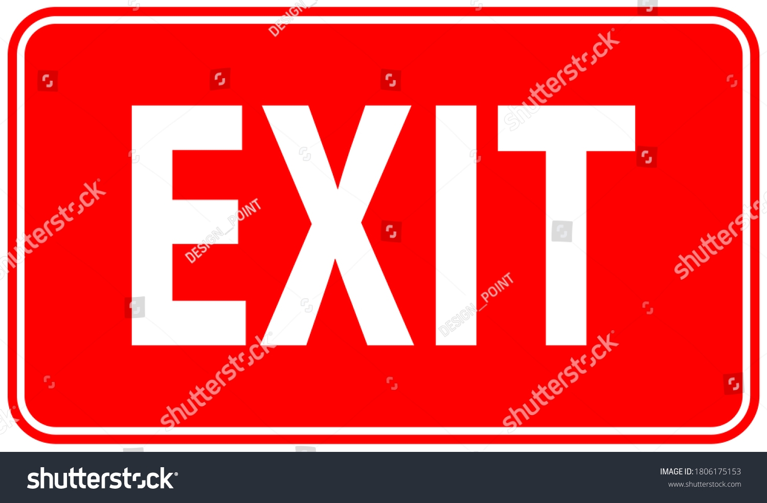 Exit Sign Vector Image Illustration Print Stock Vector Royalty Free 1806175153 Shutterstock