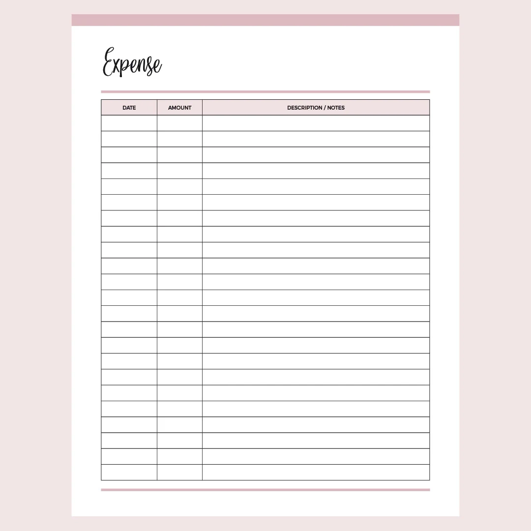 Expense Tracker Printable US Letter And A4 PDF Instant Download Plan Print Land