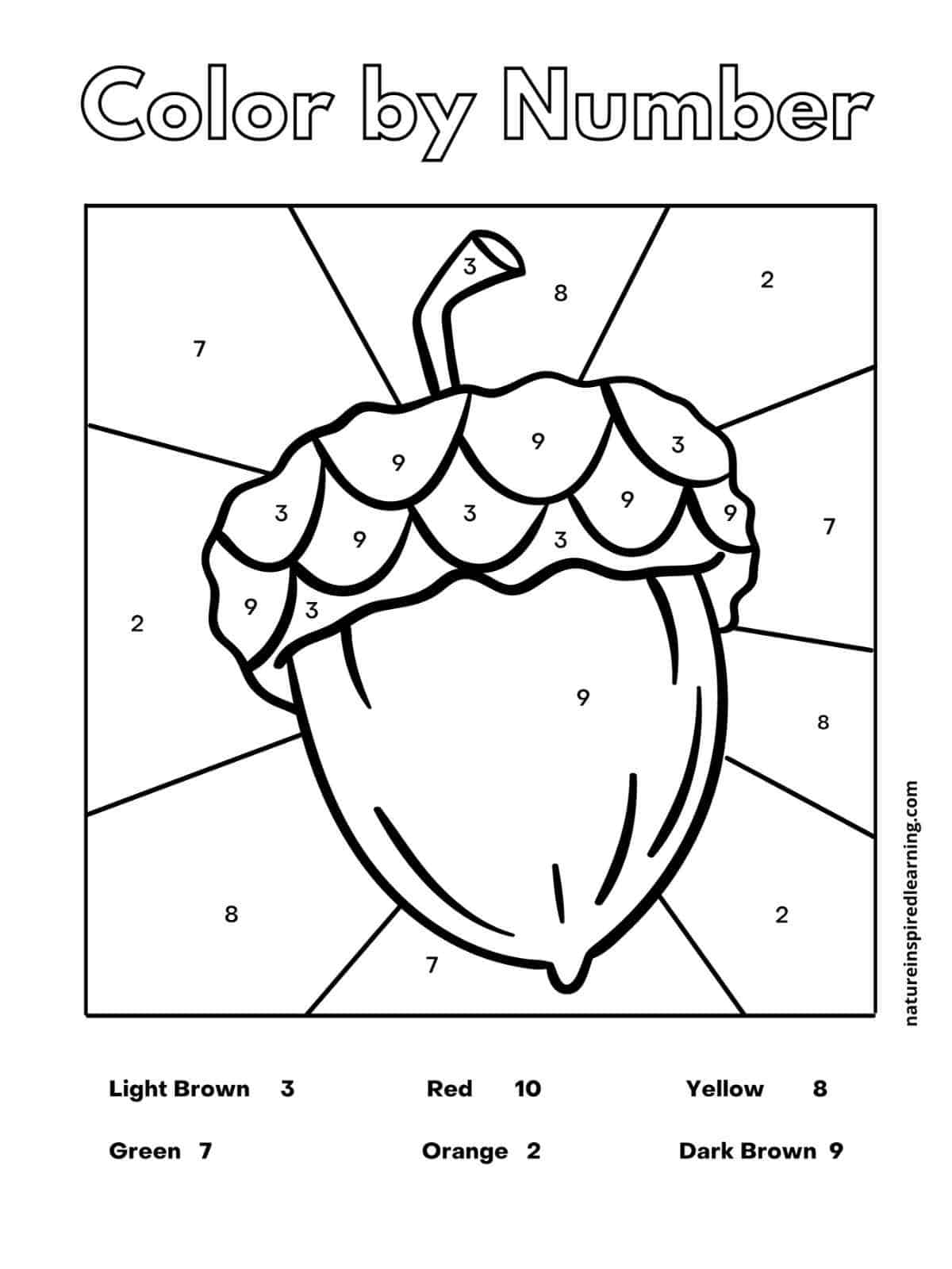 Fall Color By Number Nature Inspired Learning
