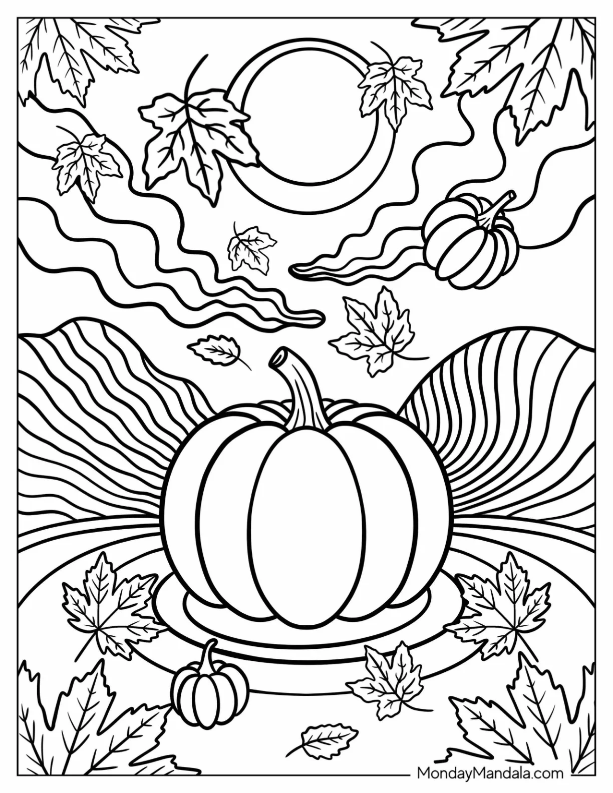 Fall Coloring Pages For Adults Free PDF Printables 