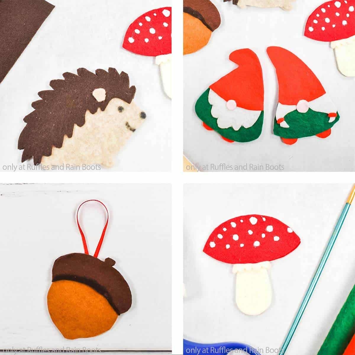 Fall Felt Ornaments With Free Patterns Ruffles And Rain Boots