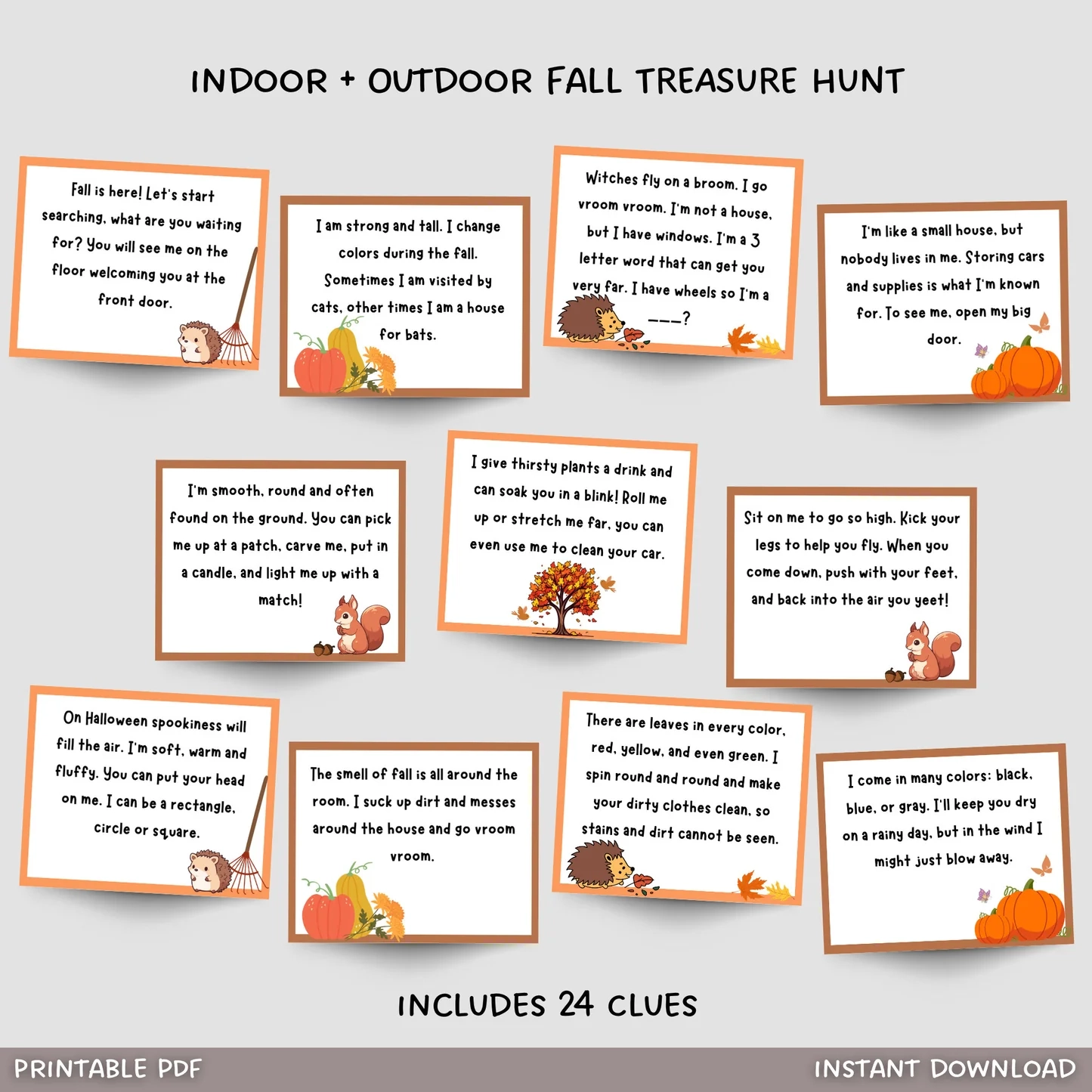 Fall Scavenger Hunt For Kids Printable Indoor Outdoor Autumn Treasure Scribbled LLC