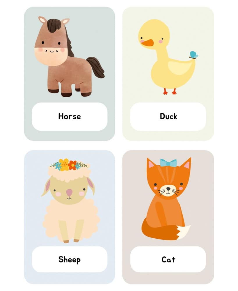 Farm Animal Flashcards For Kids Free Printable Fox Farm Home