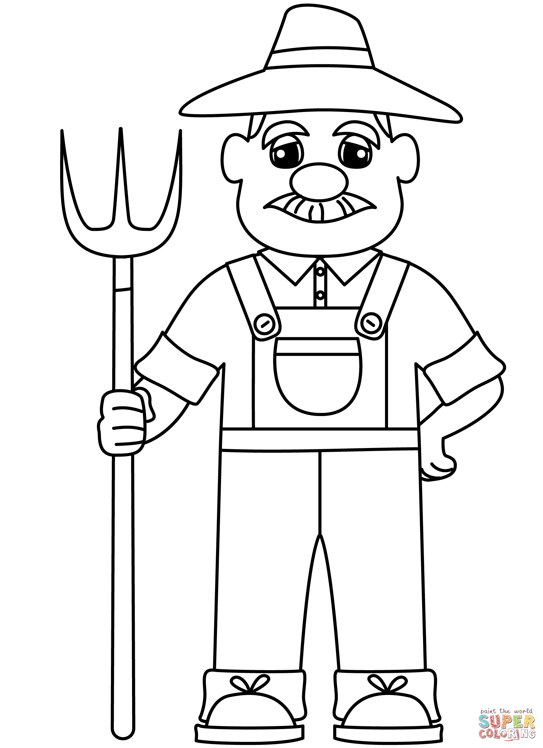 Farmer Coloring Page Free Printable