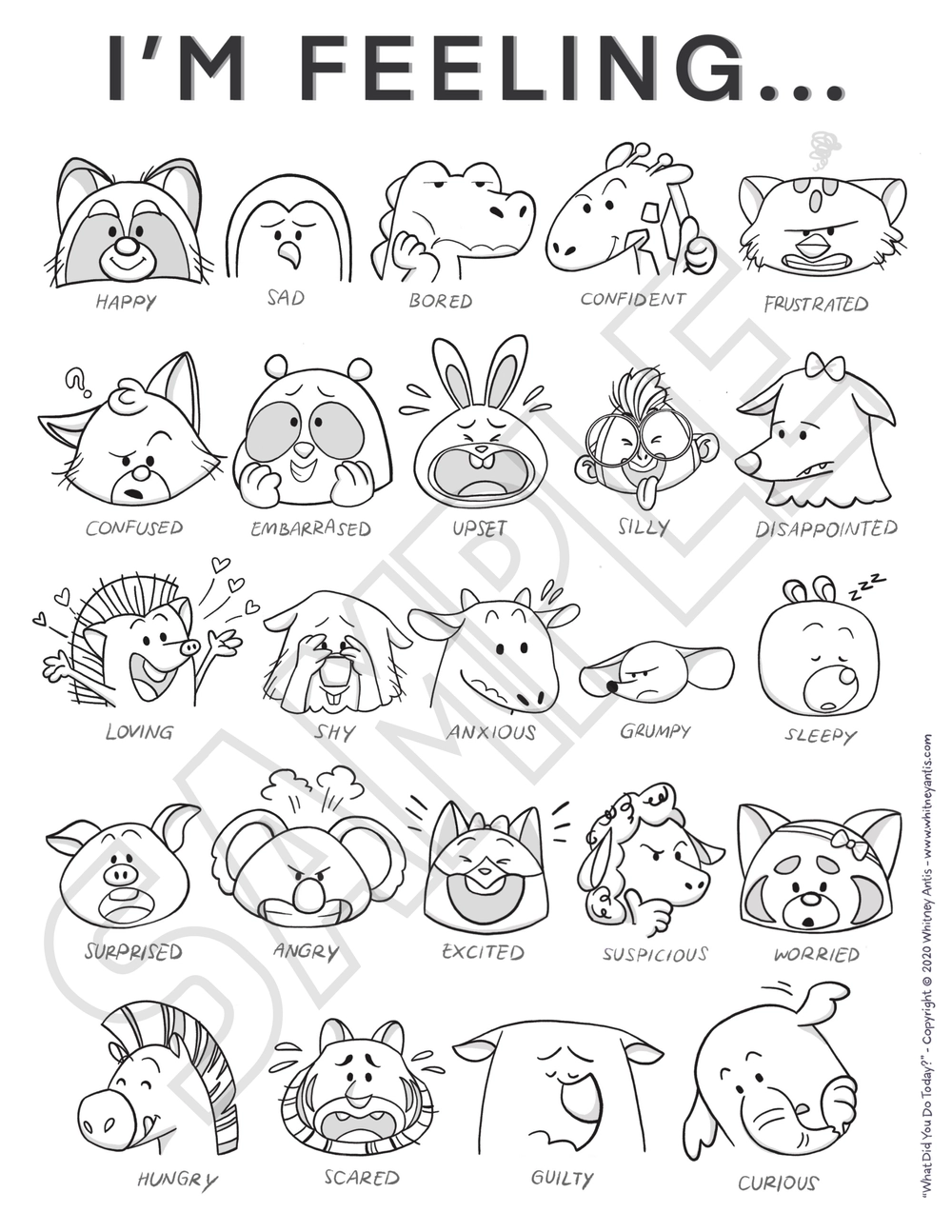 Feelings Coloring Sheet Printable Good Good Books