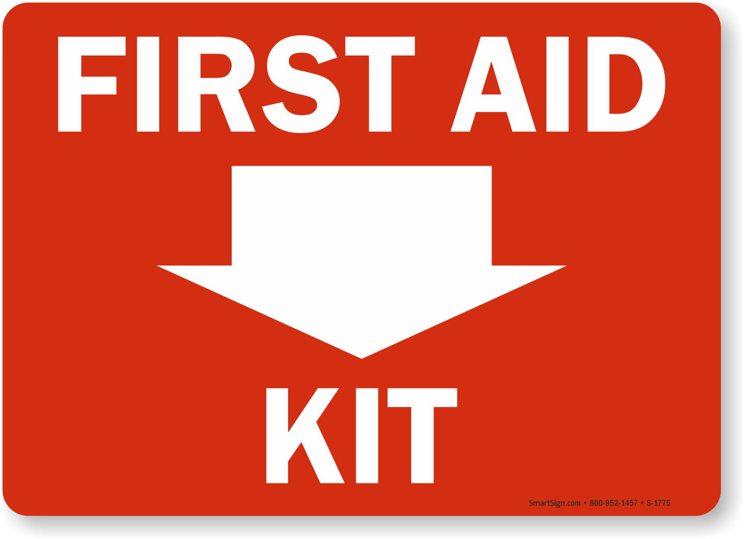 First Aid Kit Sign Down Arrow First Aid Sign