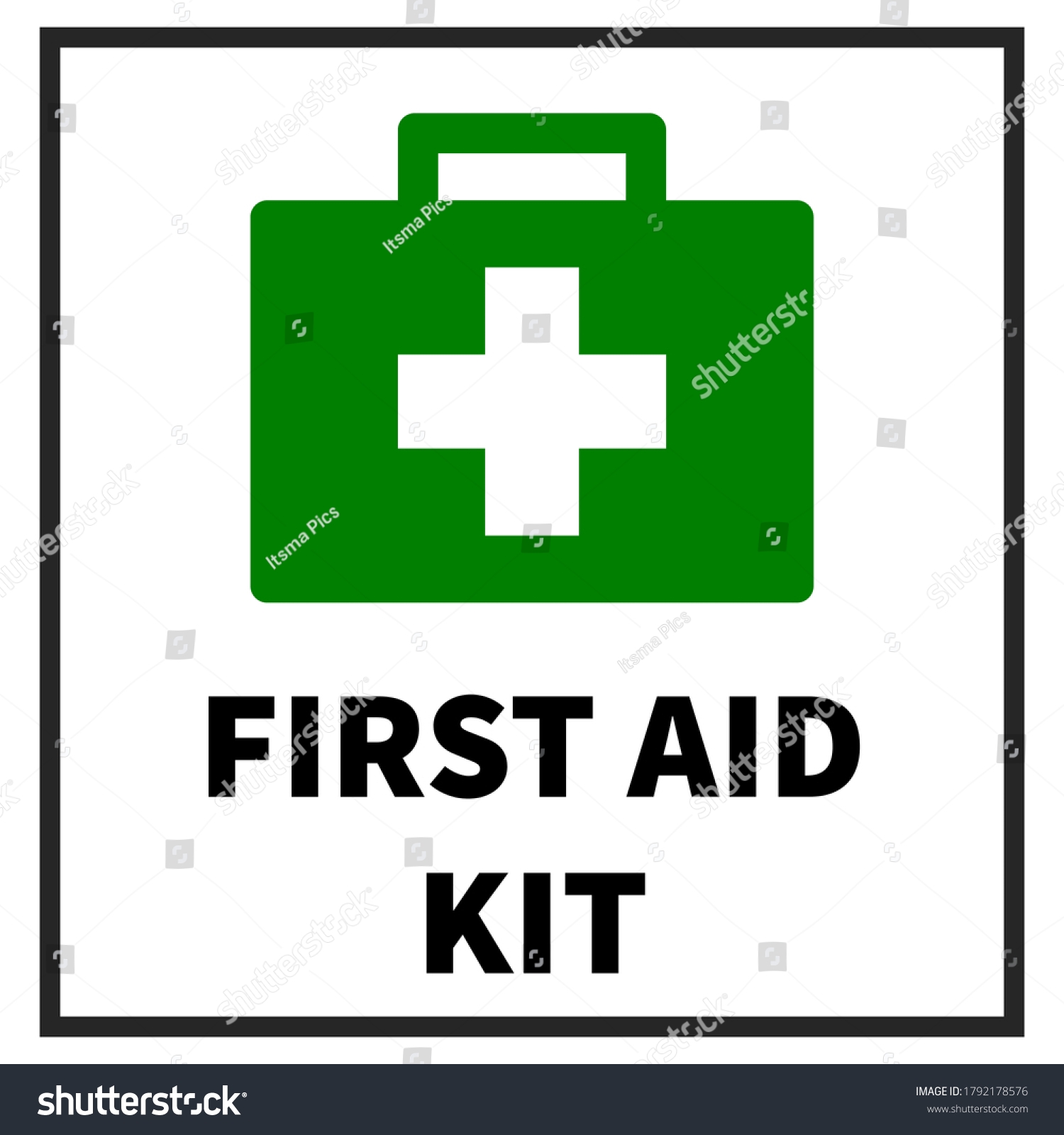 First Aid Kit Signage Printable Free Stock Illustration 1792178576 Shutterstock