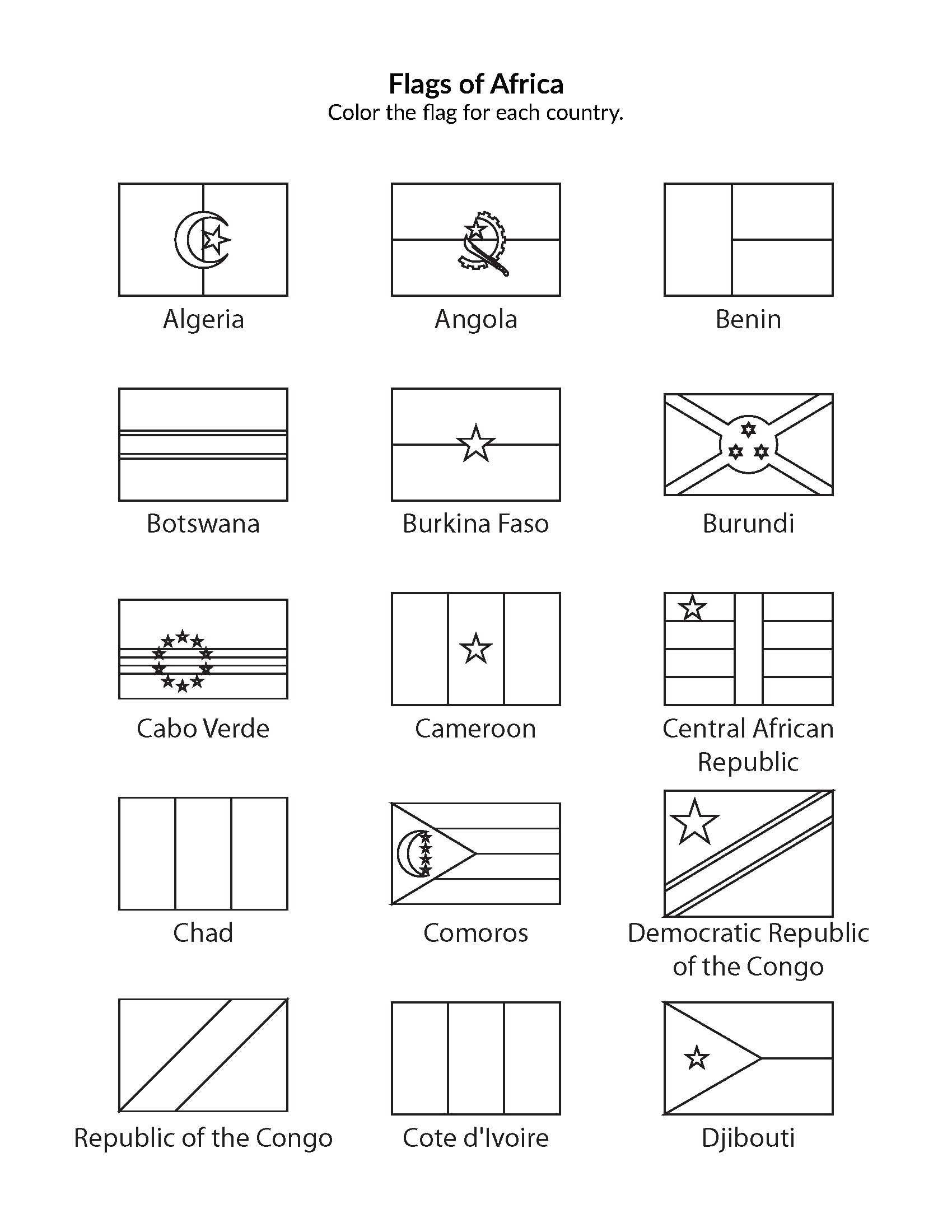 Flags Of The World Coloring Pages Gift Of Curiosity