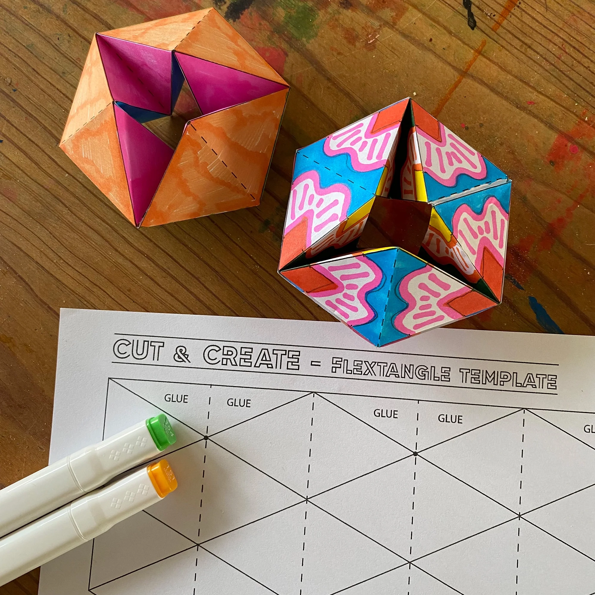 Flextangle Printable Template Mini Mad Things