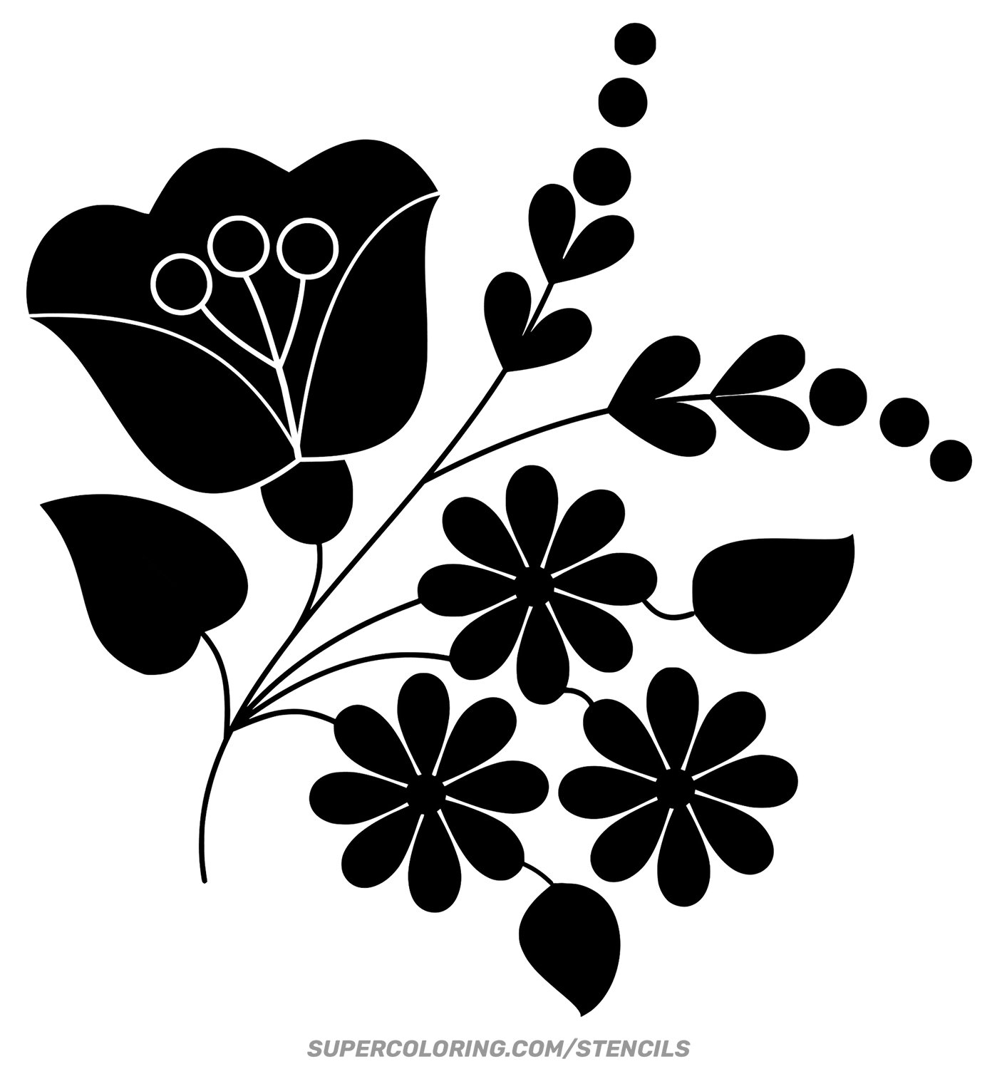 Floral Stencil Free Printable Paper raft Templates