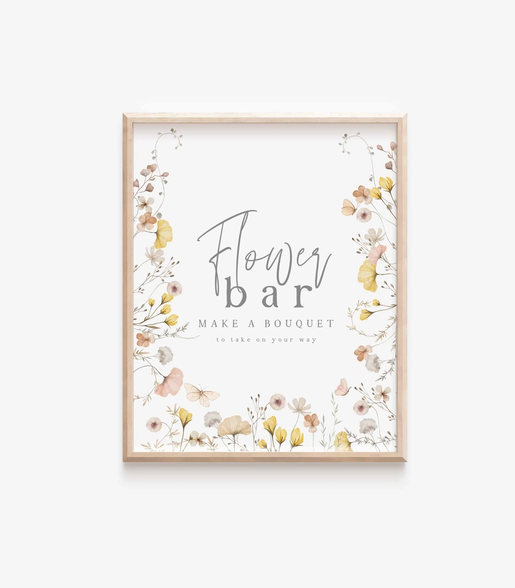 Flower Bar Sign Printable High Peaks Studios LLC