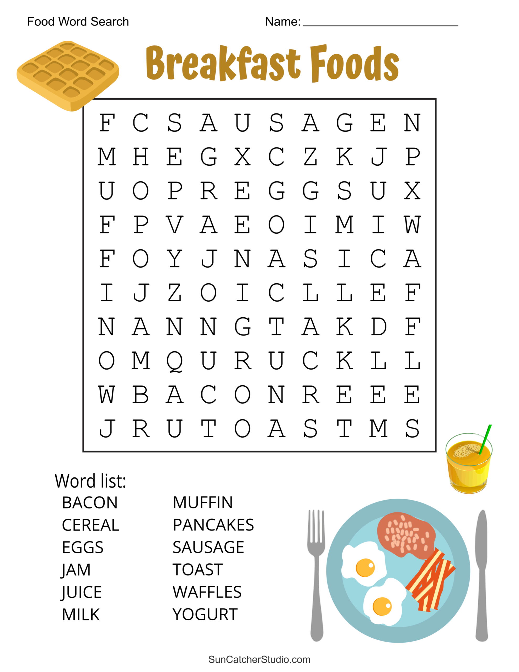 Food Word Search Free Printable Puzzles Free Printables Lettering SVG Files Tools Apps