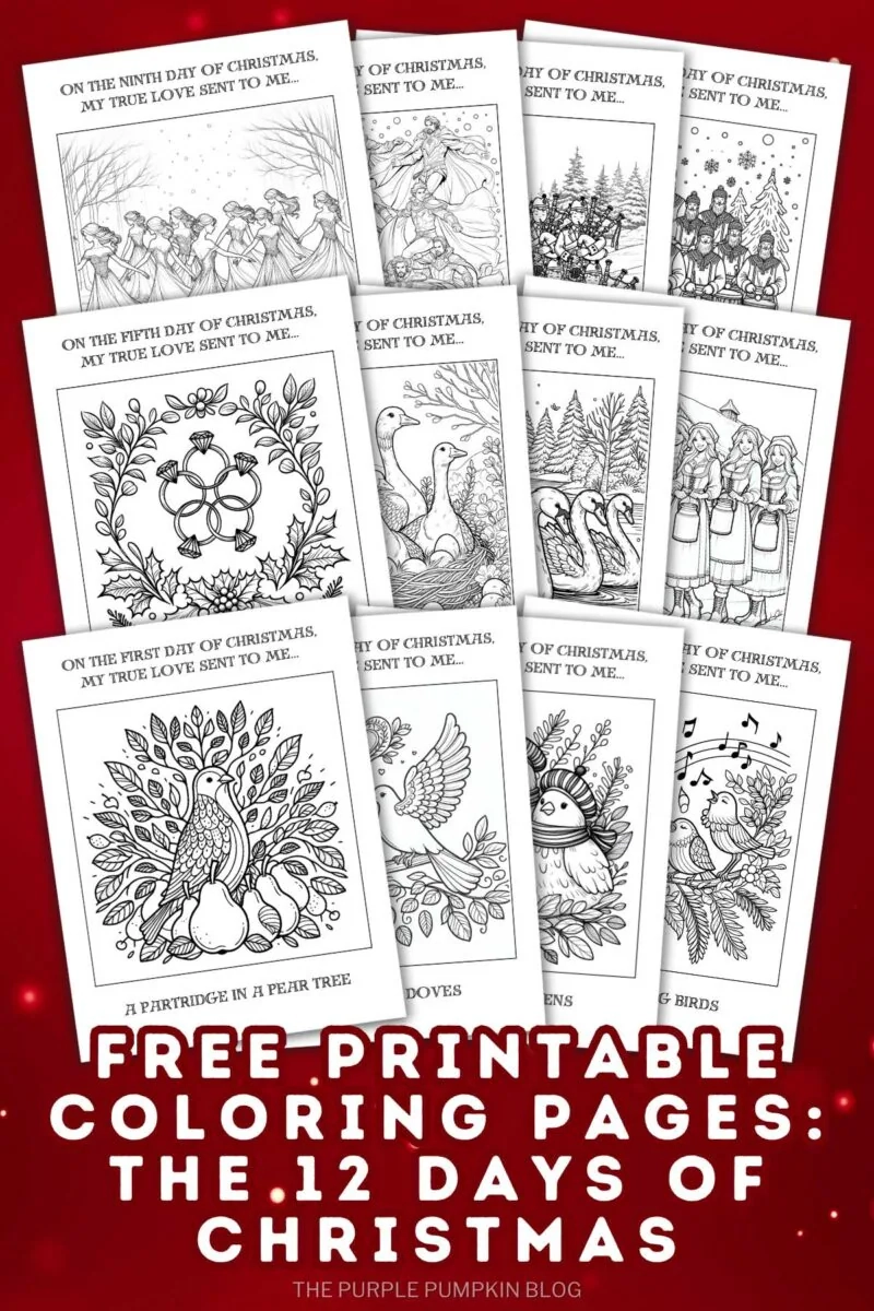 Free 12 Days Of Christmas Coloring Pages Printable