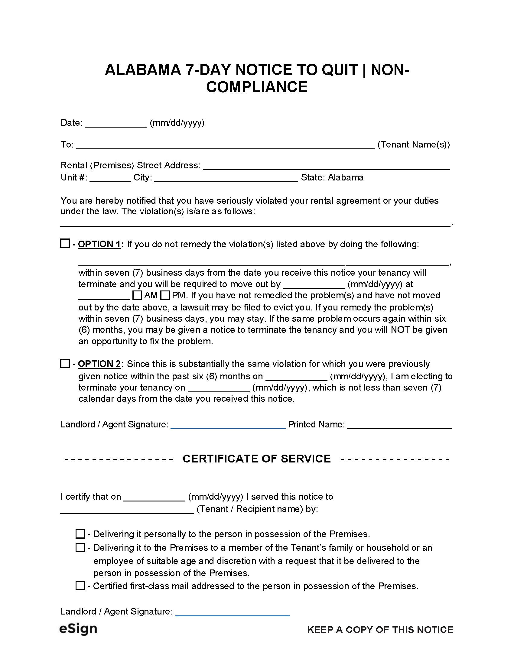 Free Alabama Eviction Notice Template 4 PDF Word Free Alabama Eviction Notice Template 4 PDF Word