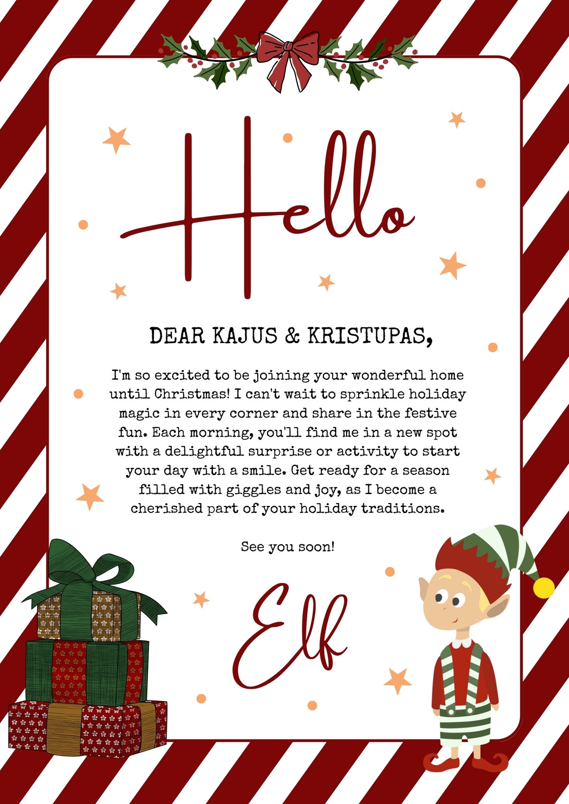 Free And Customizable Elf Templates